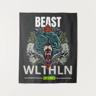 Alpha Beest _ Ongetemde Wolf Streetwear Onbevreesd Wandkleed