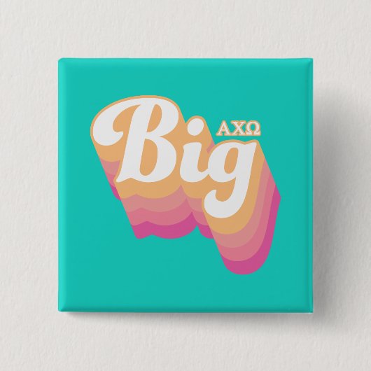 Alpha Chi Omega | Big Vierkante Button 5,1 Cm (Voorkant)