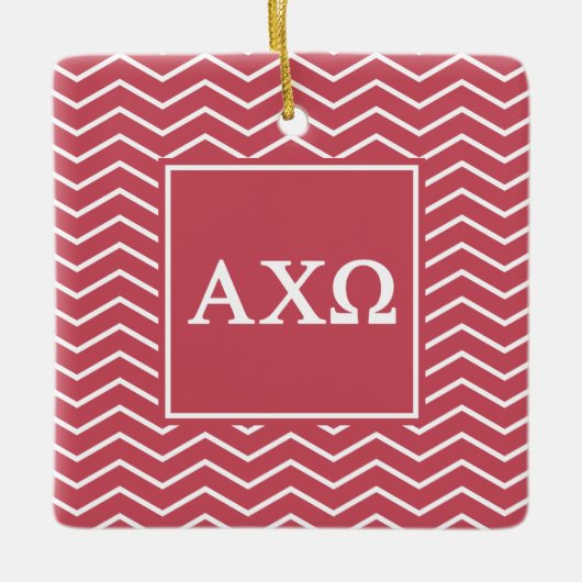 Alpha Chi Omega | Chevron Patroon Keramisch Ornament (Voorkant)