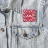 Alpha Chi Omega | Chevron Pattern Vierkante Button 5,1 Cm (In situ)