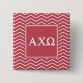 Alpha Chi Omega | Chevron Pattern Vierkante Button 5,1 Cm (Voorkant)