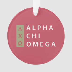 Alpha Chi Omega Gestapeld Logo Ornament