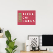 Alpha Chi Omega | Gestapeld Logo Poster (Thuiskantoor)