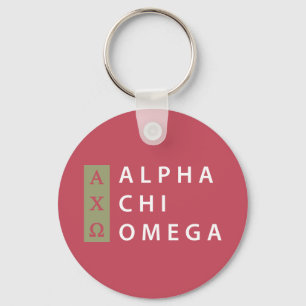 Alpha Chi Omega Gestapeld Logo Sleutelhanger