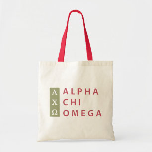Alpha Chi Omega Gestapeld logo Tote Bag