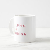 Alpha Chi Omega | Gestapelde Logo Koffiemok (Voorkant links)