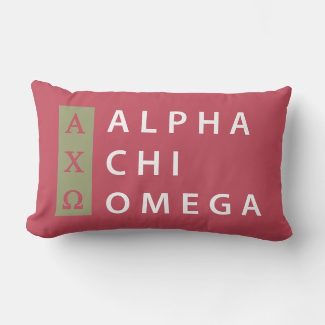 Alpha Chi Omega | Gestapelde Logo Kussen (Voorkant)