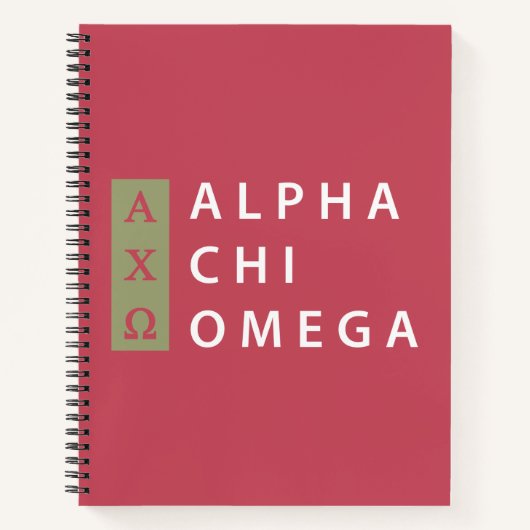 Alpha Chi Omega | Gestapelde Logo Notitieboek (Voorkant)