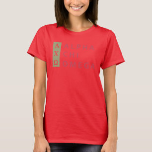 Alpha Chi Omega   Gestapelde Logo T-shirt