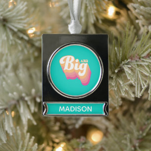 Alpha Chi Omega Groot Verzilverd Banner Ornament