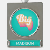 Alpha Chi Omega | Groot Verzilverd Banner Ornament (Voorkant)