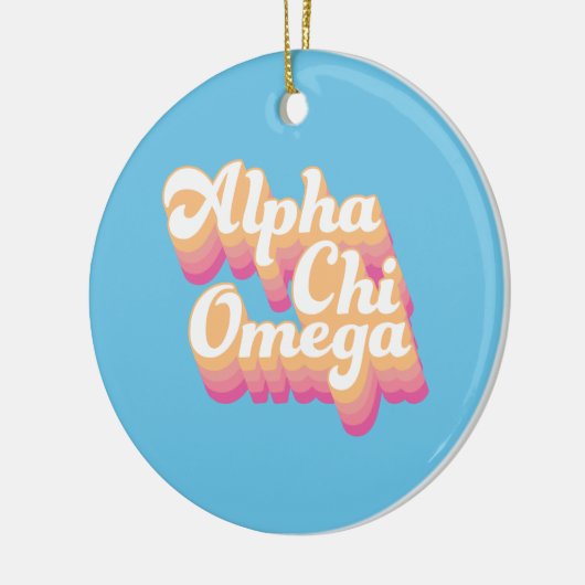 Alpha Chi Omega | Groovy Script Keramisch Ornament (Links)