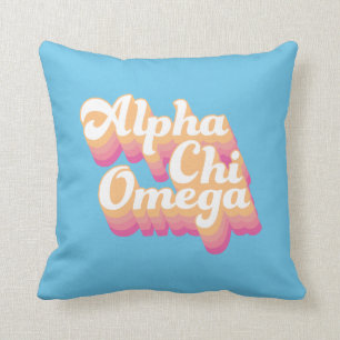 Alpha Chi Omega Groovy Script Kussen