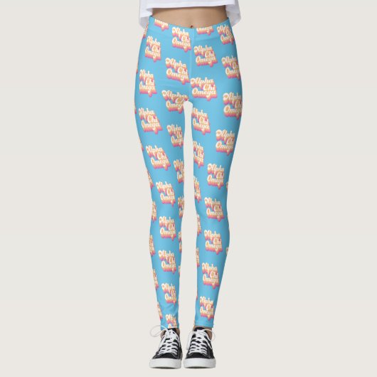Alpha Chi Omega | Groovy Script Leggings (Voorkant)
