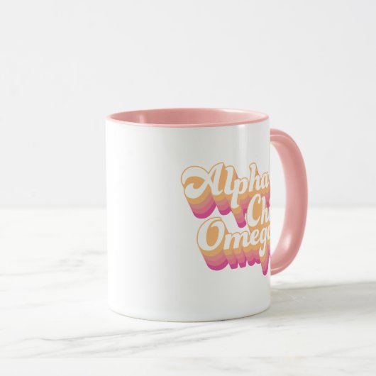 Alpha Chi Omega | Groovy Script Mok (Voorkant rechts)