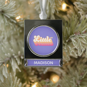 Alpha Chi Omega Kleine Verzilverd Banner Ornament