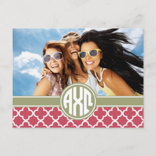 Alpha Chi Omega   Monogram en foto Briefkaart