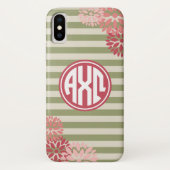 Alpha Chi Omega | Monogram Stripe Patroon Case-Mate iPhone Case (Achterkant)