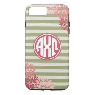 Alpha Chi Omega   Monogram Stripe Patroon iPhone 8 Plus / 7 Plus Hoesje