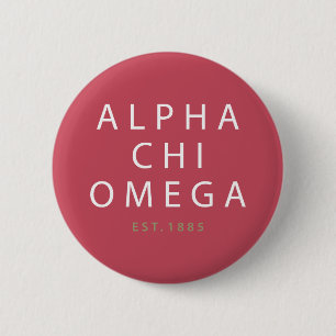 Alpha Chi Omega   Oost. 1885 Ronde Button 5,7 Cm