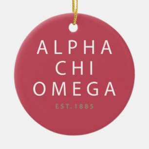 Alpha Chi Omega Opgericht in 1885 Keramisch Ornament