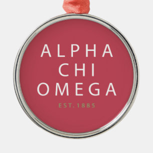Alpha Chi Omega Opgericht in 1885 Metalen Ornament
