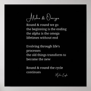 Alpha en omega gedicht muur kunst instant poster