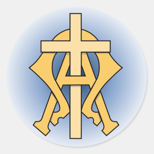 Alpha- en Omega Ronde Sticker (Voorkant)