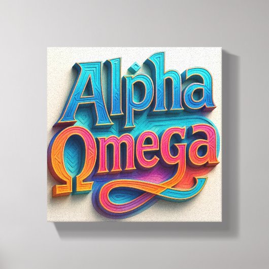 Alpha en Omega Wall Art Air ontwerp Canvas Afdruk (Voorkant)