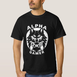 Alpha Gamer Wolf met Controller T-shirt