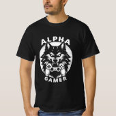 Alpha Gamer Wolf with Controller T-shirt (Voorkant)