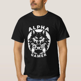 Alpha Gamer Wolf with Controller T-shirt