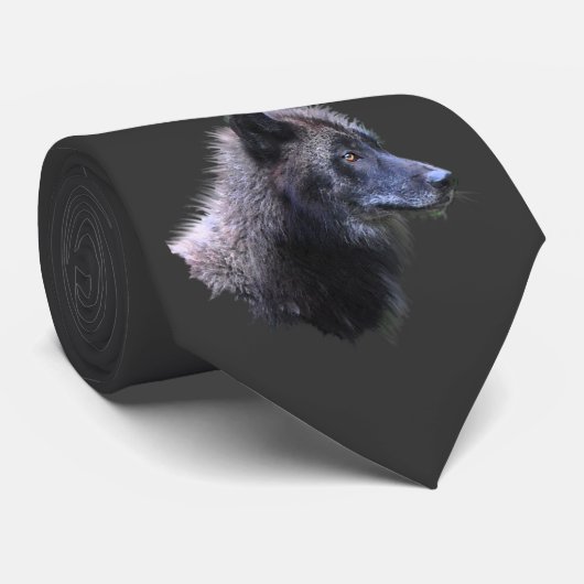 Alpha Grey Wolf Wildlife Necktie Stropdas (Opgerold)