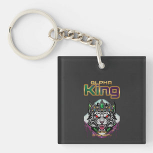 Alpha King leeuwembleem dagelijkse aanmoediging Sleutelhanger
