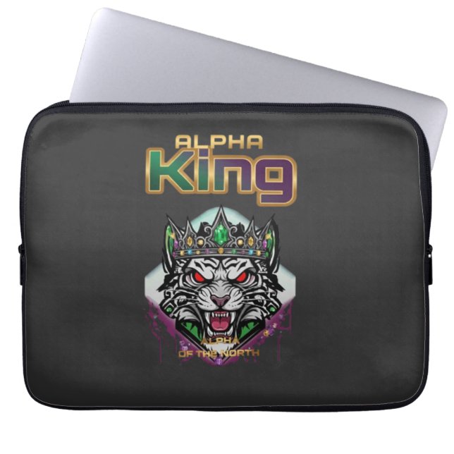 Alpha king motivational  laptop sleeve (Voorkant)