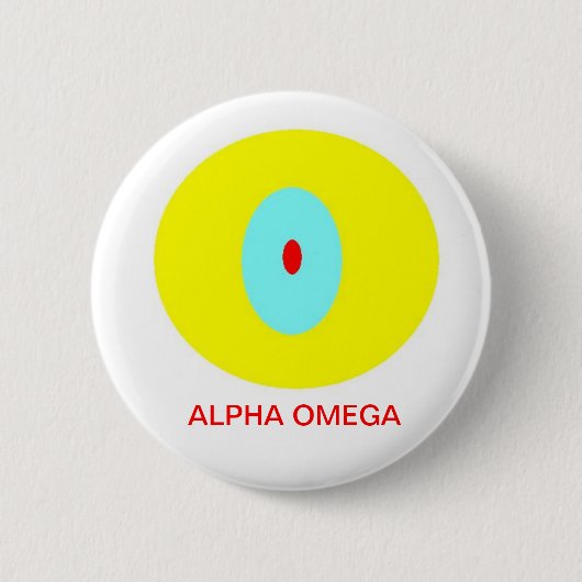 Alpha Omega Ronde Button 5,7 Cm (Voorkant)