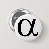 alpha-pictogram a ronde button 5,7 cm (Voorkant /achterkant)
