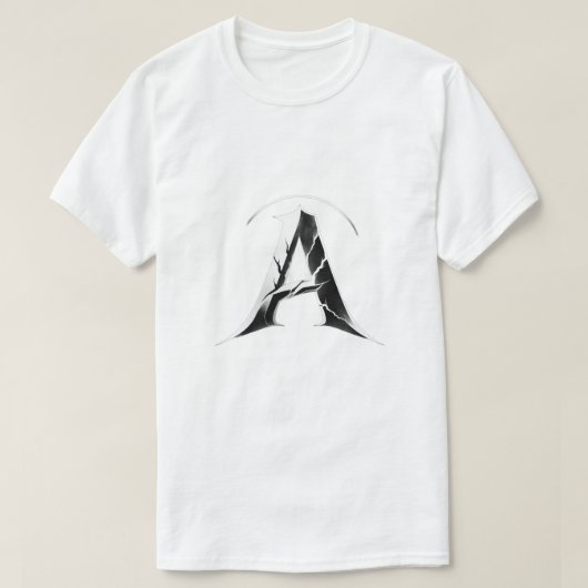 Alpha Shadow A – Premium Dark Letter A T-Shirt (Design devant)