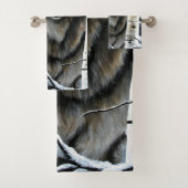 Alpha Timber Wolf Populierbomen Bad Handdoek (Insitu)