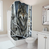 Alpha Timber Wolf Populierbomen Douchegordijn (In situ)