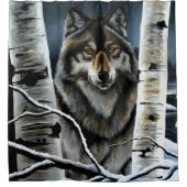 Alpha Timber Wolf Populierbomen Douchegordijn (Voorkant)