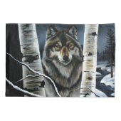 Alpha Timber Wolf Populierbomen Kussensloop (Achterkant)