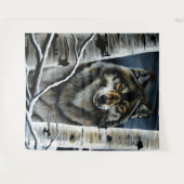 Alpha Timber Wolf Populierbomen Wandkleed (Voorkant (horizontaal))