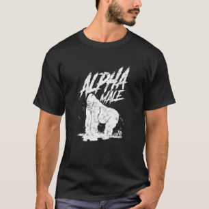 Alpha voor papa gorilla aap positieve mannelijkhei t-shirt
