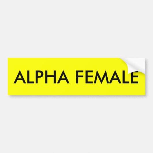ALPHA VROUW BUMPERSTICKER (Voorkant)