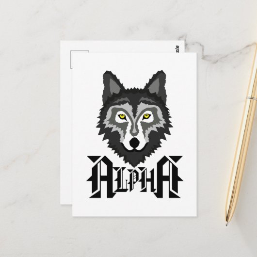 Alpha Wolf Briefkaart (Voorkant / Achterkant in situ)