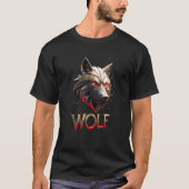 Alpha Wolf Head Graphic T-Shirt - Red Glow Eyes (Voorkant)