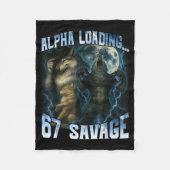 Alpha Wolf Loading 67 Percent Savage Funny Wolves Fleece Deken (Voorkant)