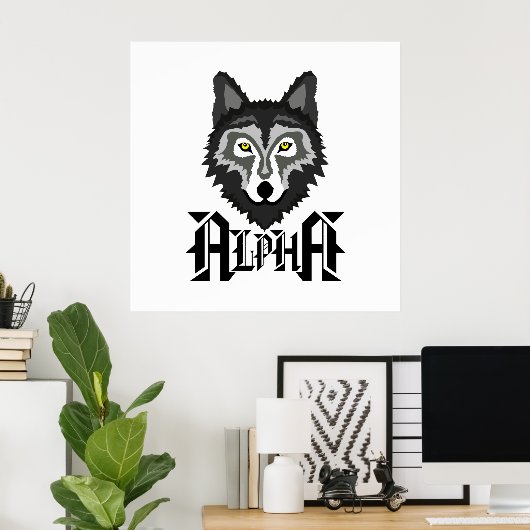 Alpha Wolf Poster (Thuiskantoor)