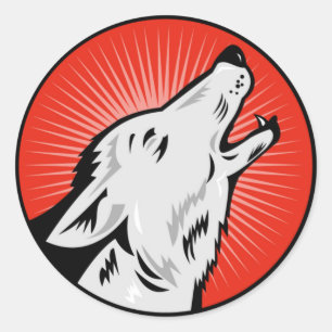 Alpha Wolf Ronde Glanzende Sticker door ZEROSIXFEM